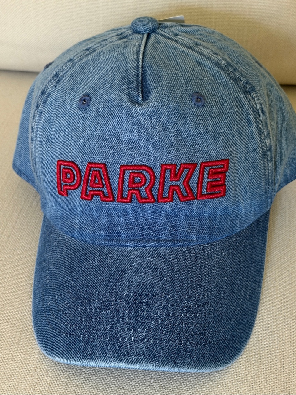 Parke x Target Blue Denim Baseball Cap with Red Embroidery